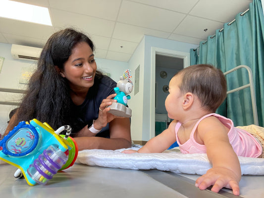 baby in pediatric physical therapy