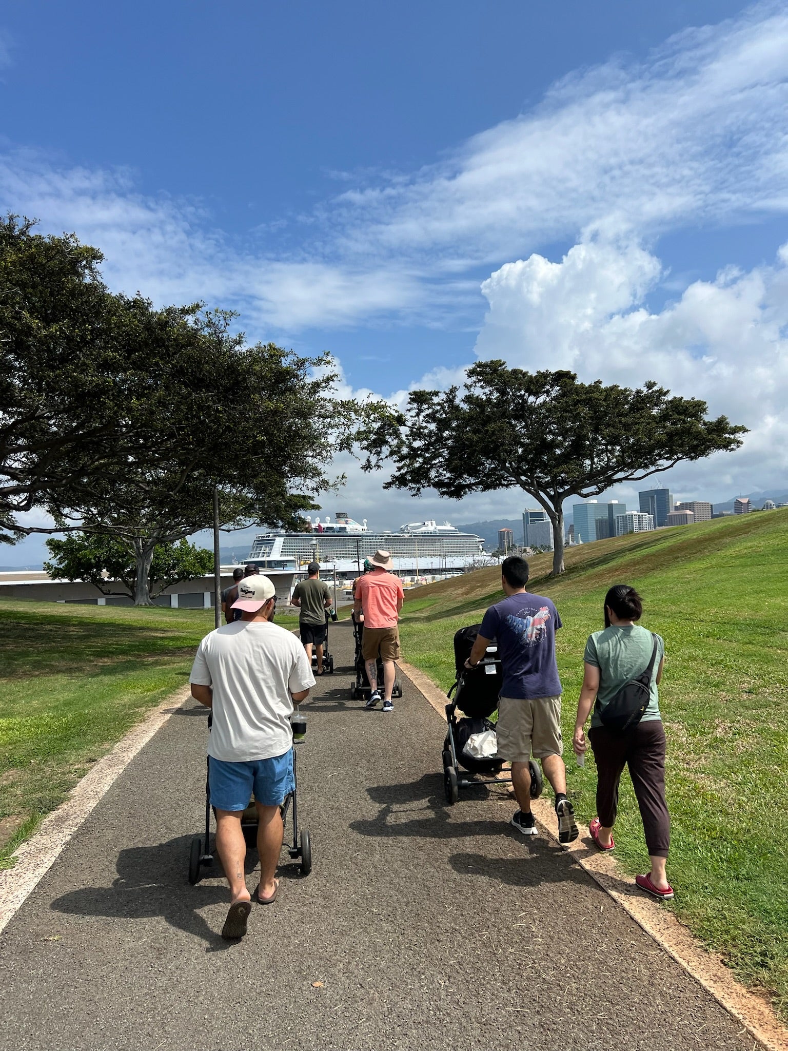 Oahu dad walk with coco moon Hawaii 